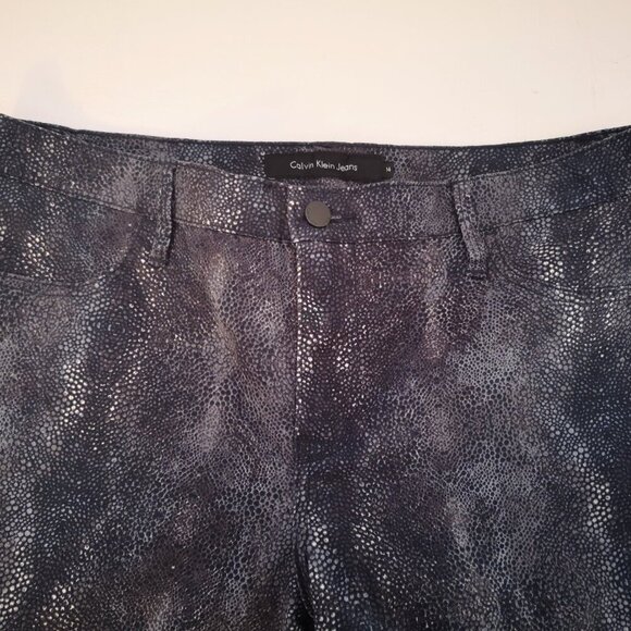 Calvin Klein Jeans Ladies Navy Size 14 Snake/Reptile Print Straight Leg Jeans - Picture 7 of 12